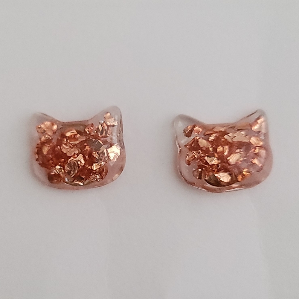 Resin Cat Stud Earrings